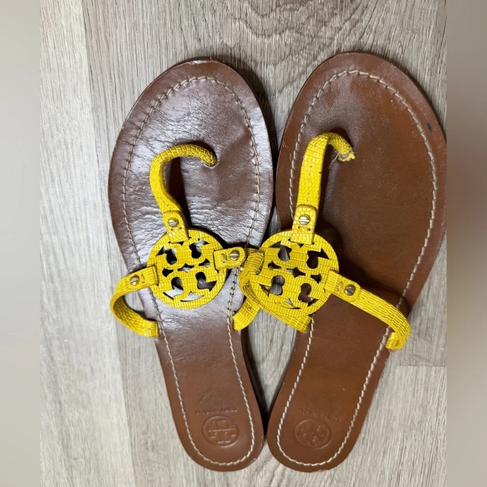 Tory Burch Yellow and Brown Flats
